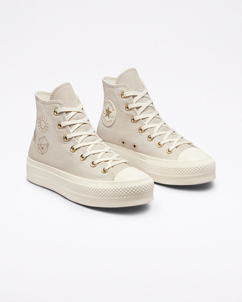 Converse Chuck Taylor All Star Lift Platform Golden Elements Lichtgoud | 3547-QSEAR