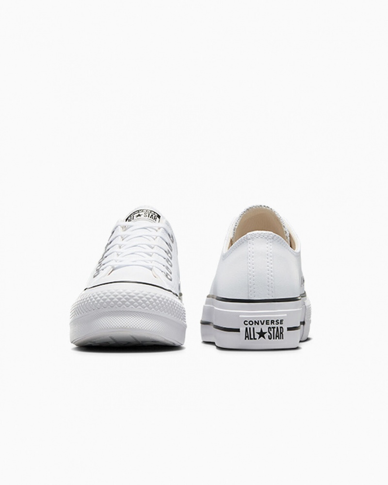 Converse Chuck Taylor All Star Lift Platform Leren Wit Zwart Wit | 8741-DJVTL