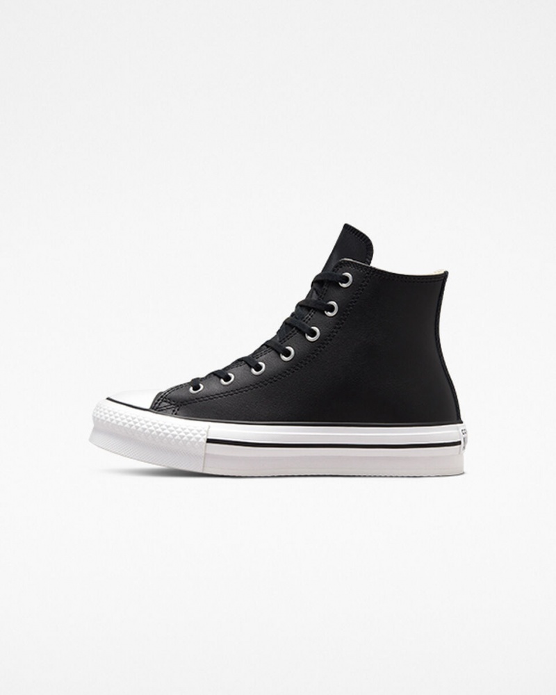 Converse Chuck Taylor All Star Lift Platform Leren Zwart Wit | 2174-HDCOF