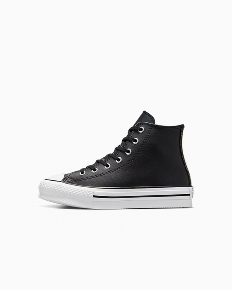 Converse Chuck Taylor All Star Lift Platform Leren Zwart Wit | 7938-QJIVM