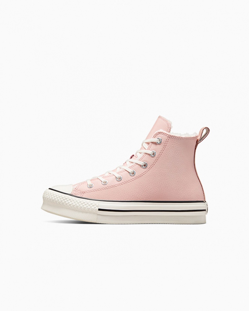 Converse Chuck Taylor All Star Lift Platform Leren & Sherpa Roze Wit Zwart | 1725-JTRNO