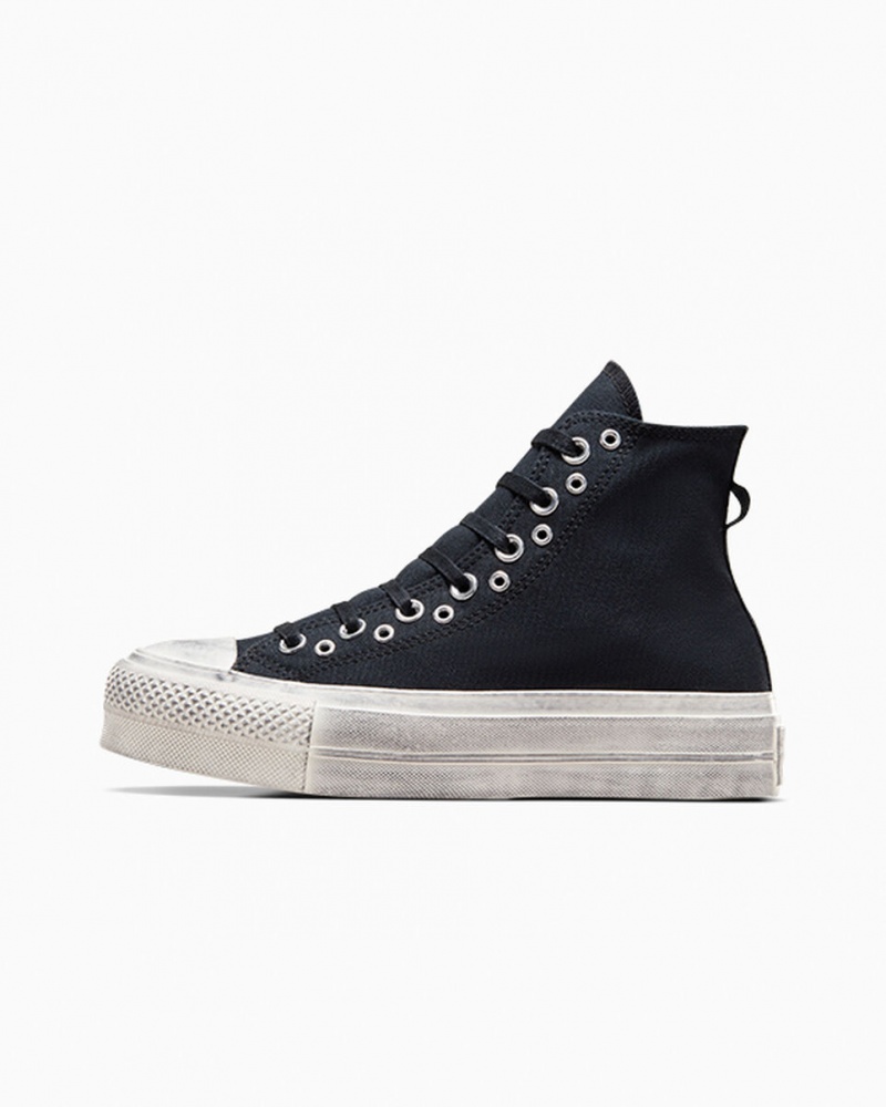 Converse Chuck Taylor All Star Lift Platform Punk Zwart Zwart | 8453-BVWLZ