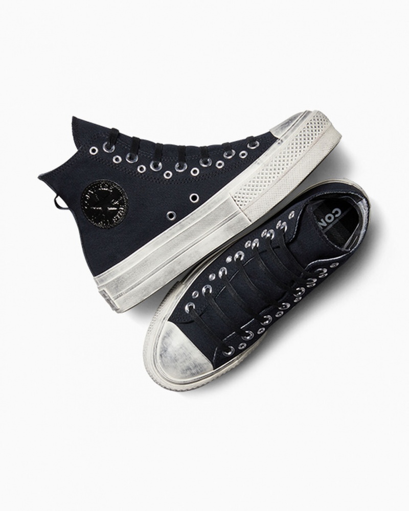 Converse Chuck Taylor All Star Lift Platform Punk Zwart Zwart | 8453-BVWLZ