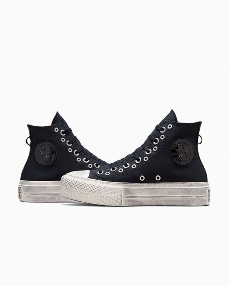 Converse Chuck Taylor All Star Lift Platform Punk Zwart Zwart | 8453-BVWLZ