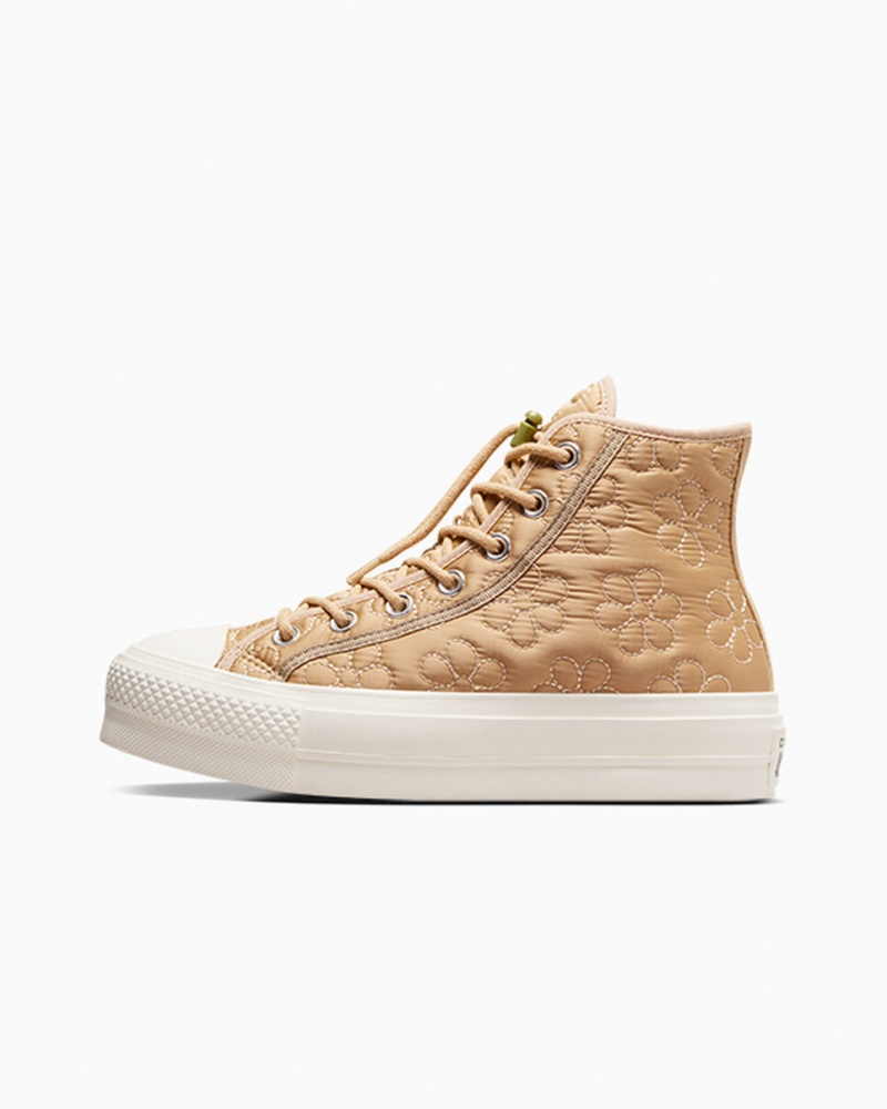 Converse Chuck Taylor All Star Lift Platform Gewatteerd Khaki | 0251-XSYJA