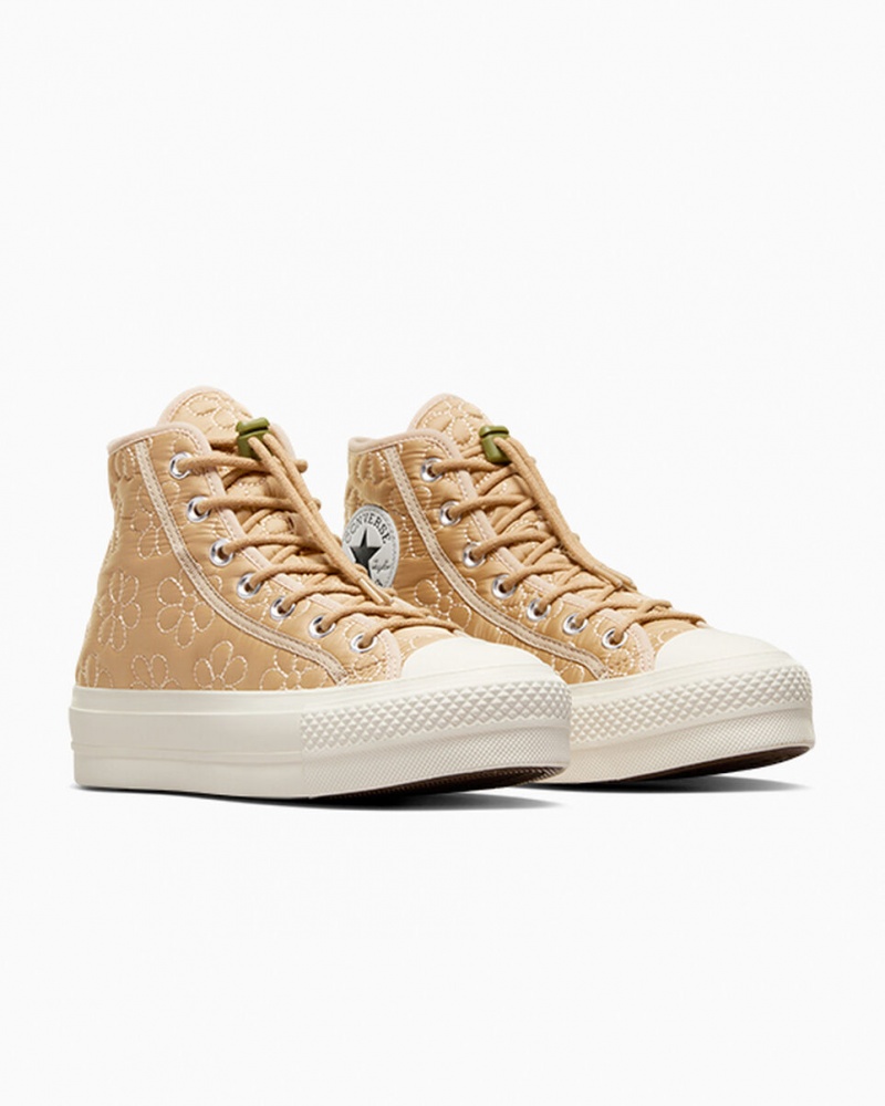 Converse Chuck Taylor All Star Lift Platform Gewatteerd Khaki | 4526-KFAIN