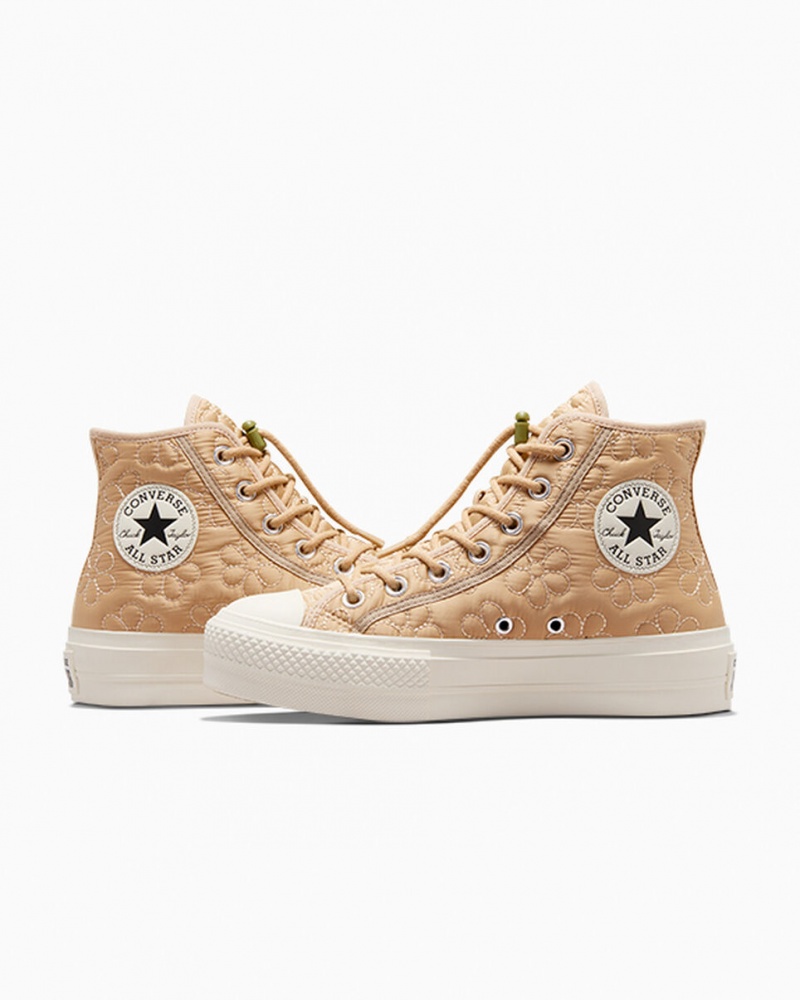 Converse Chuck Taylor All Star Lift Platform Gewatteerd Khaki | 4526-KFAIN