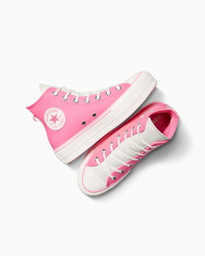 Converse Chuck Taylor All Star Lift Platform Retro Varsity Roze Roze | 3816-YMPTS