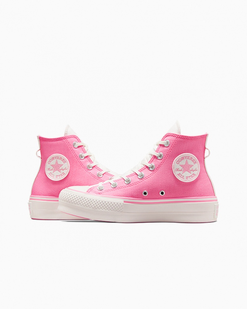 Converse Chuck Taylor All Star Lift Platform Retro Varsity Roze Roze | 3816-YMPTS