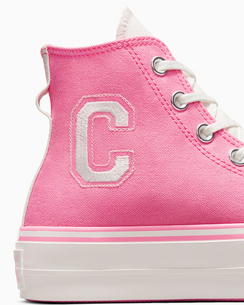 Converse Chuck Taylor All Star Lift Platform Retro Varsity Roze Roze | 3816-YMPTS