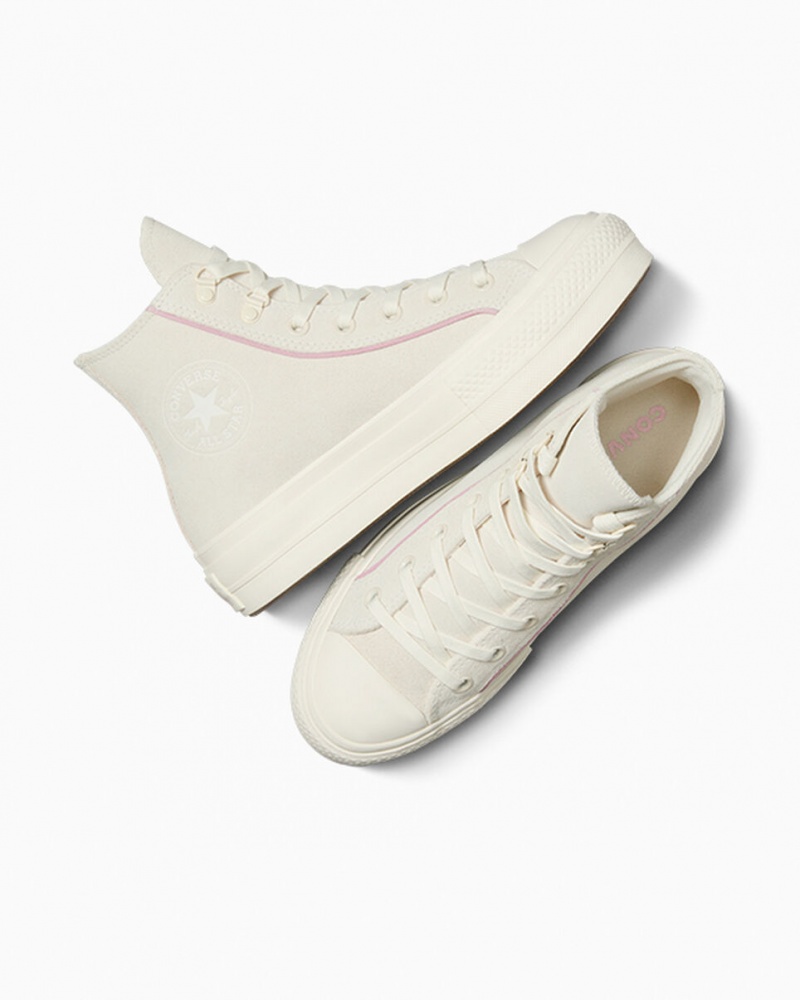 Converse Chuck Taylor All Star Lift Platform Suede Egret / Phantom Violet / Egret | 0532-LAMQE