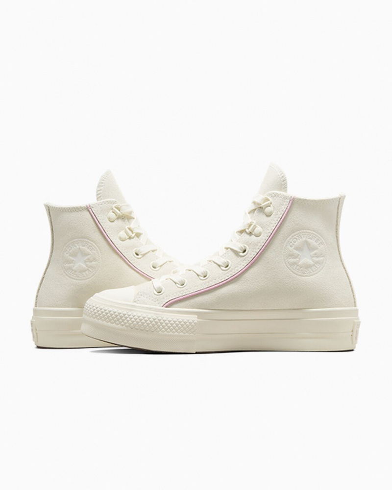 Converse Chuck Taylor All Star Lift Platform Suede Egret / Phantom Violet / Egret | 0532-LAMQE