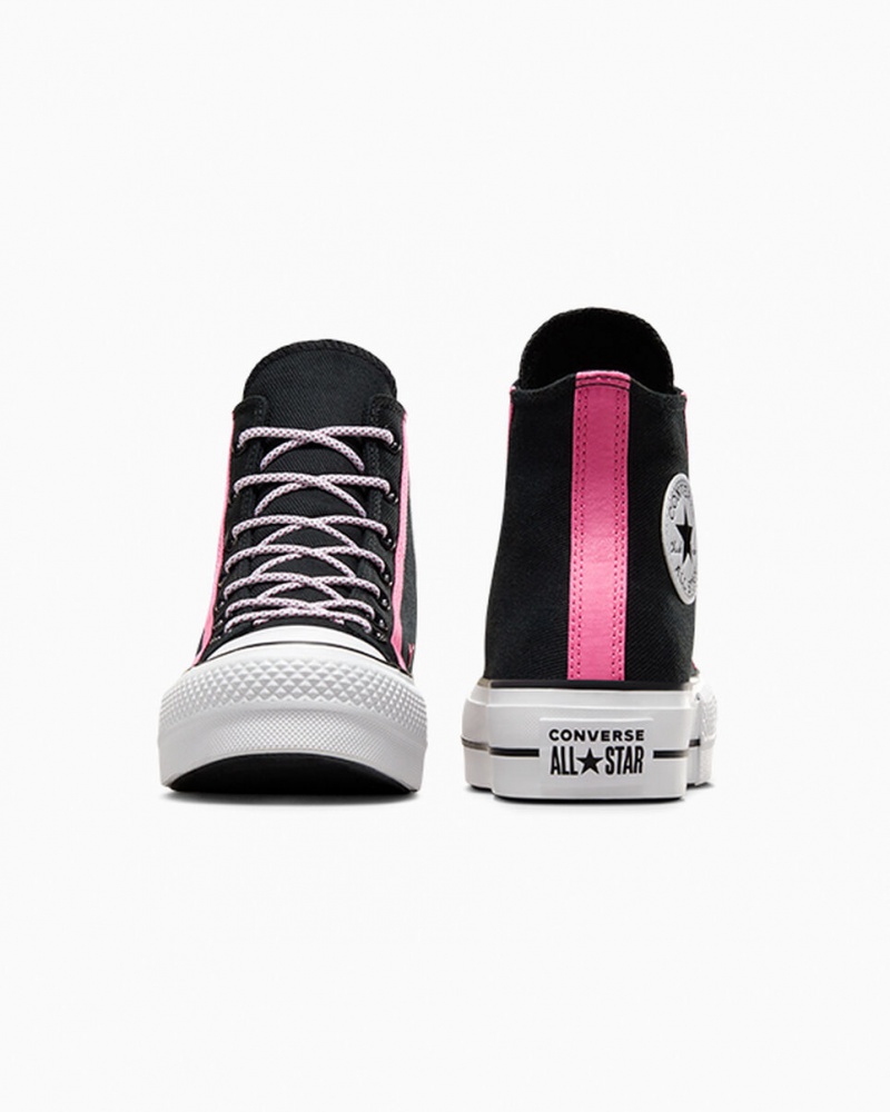 Converse Chuck Taylor All Star Lift Platform Utility Twist Zwart Roze Wit | 4870-HUSWK