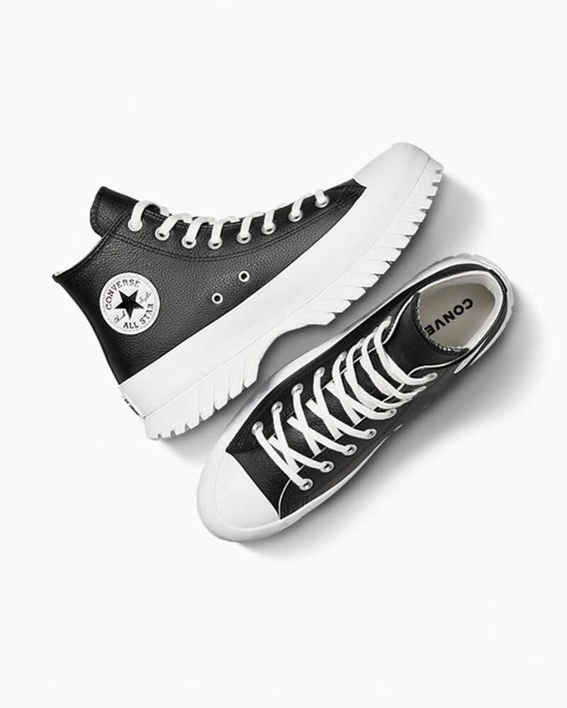 Converse Chuck Taylor All Star Lugged 2.0 Leren Zwart Wit | 5261-GVUXS