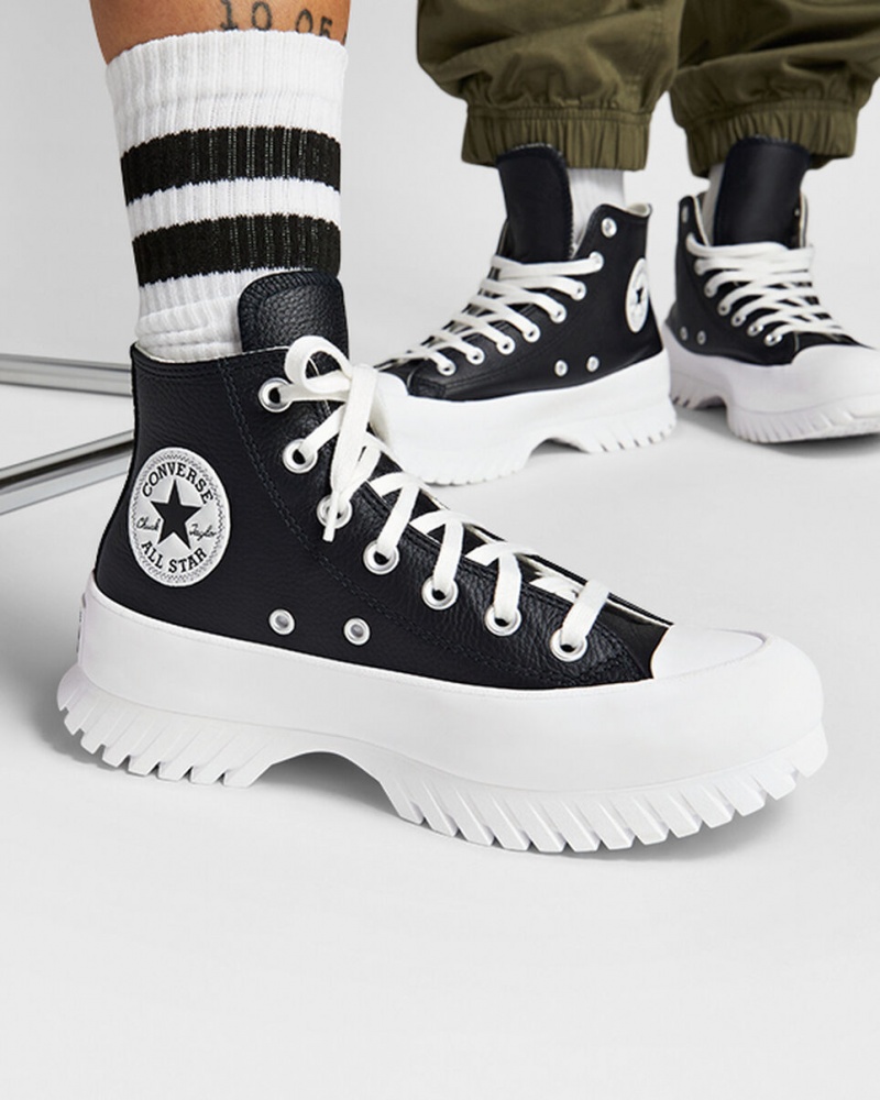 Converse Chuck Taylor All Star Lugged 2.0 Leren Zwart Wit | 5261-GVUXS