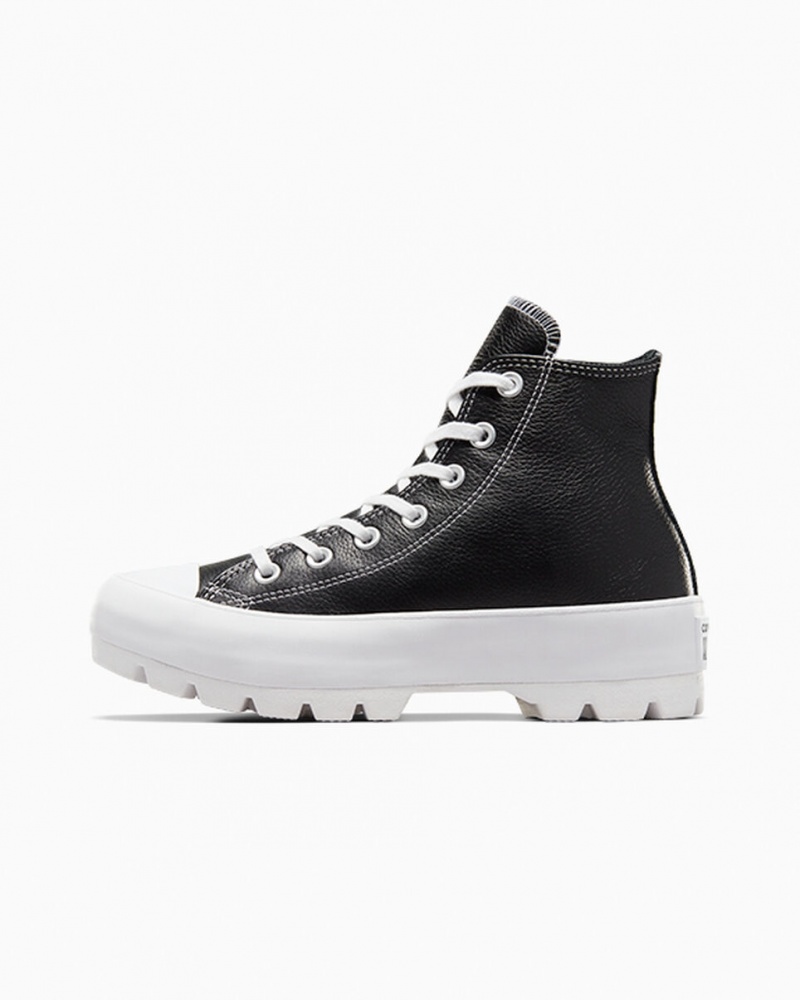 Converse Chuck Taylor All Star Lugged Leren Zwart Wit Wit | 6598-LBKJM