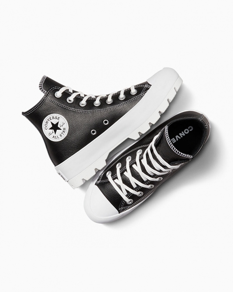 Converse Chuck Taylor All Star Lugged Leren Zwart Wit Wit | 6598-LBKJM