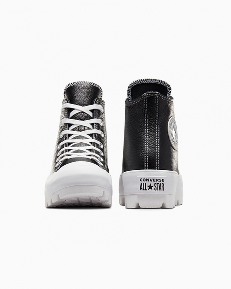 Converse Chuck Taylor All Star Lugged Leren Zwart Wit Wit | 6598-LBKJM