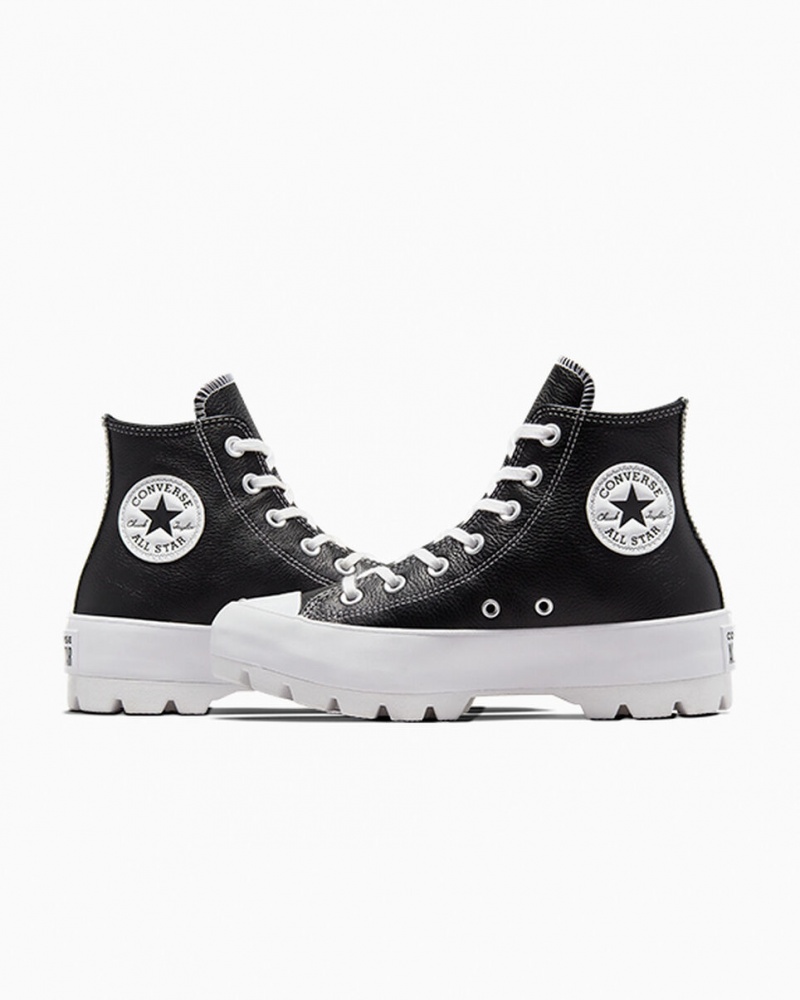 Converse Chuck Taylor All Star Lugged Leren Zwart Wit Wit | 8961-OSPVA