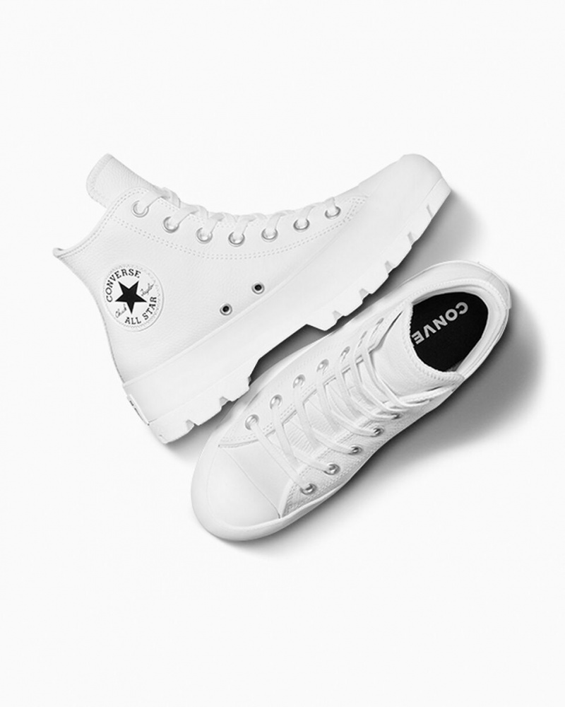 Converse Chuck Taylor All Star Lugged Leren Wit Zwart Wit | 8605-JKFGR