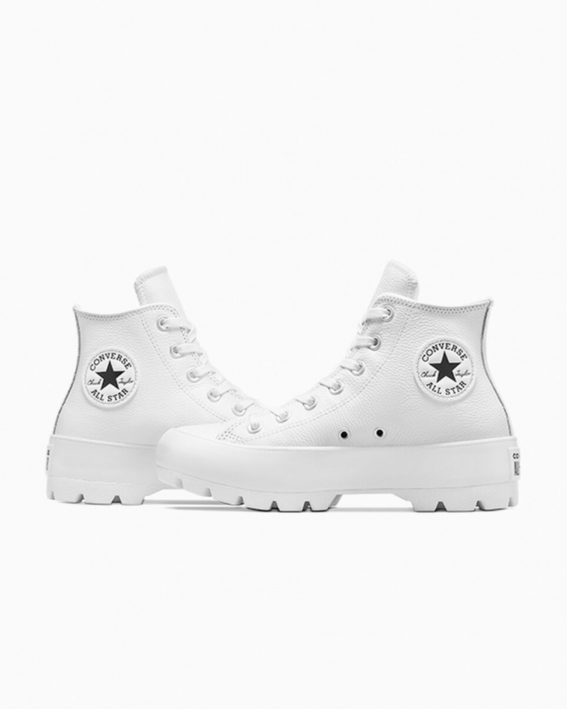 Converse Chuck Taylor All Star Lugged Leren Wit Zwart Wit | 8605-JKFGR