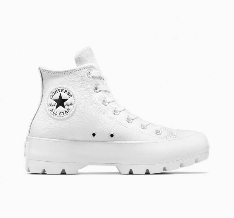 Converse Chuck Taylor All Star Lugged Leren Wit Zwart Wit | 8605-JKFGR