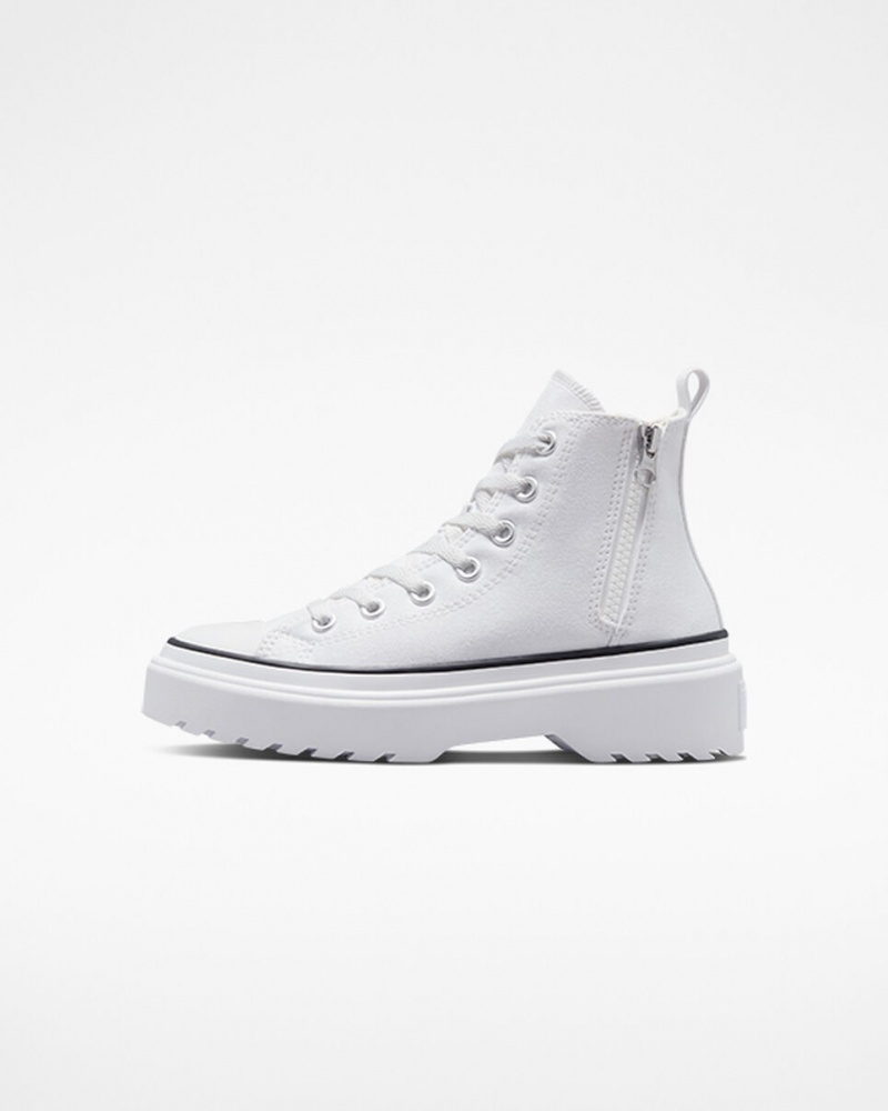 Converse Chuck Taylor All Star Lugged Lift Platform Canvas Wit Wit Zwart | 9743-NKTLJ