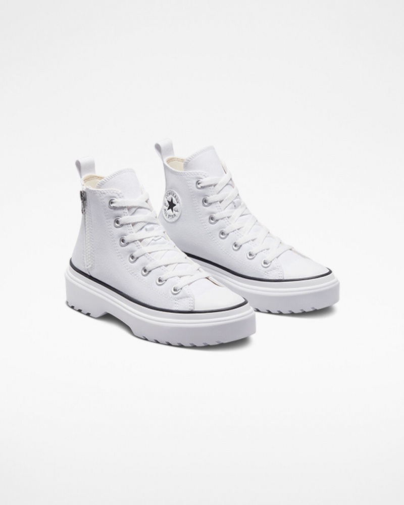 Converse Chuck Taylor All Star Lugged Lift Platform Canvas Wit Wit Zwart | 9743-NKTLJ