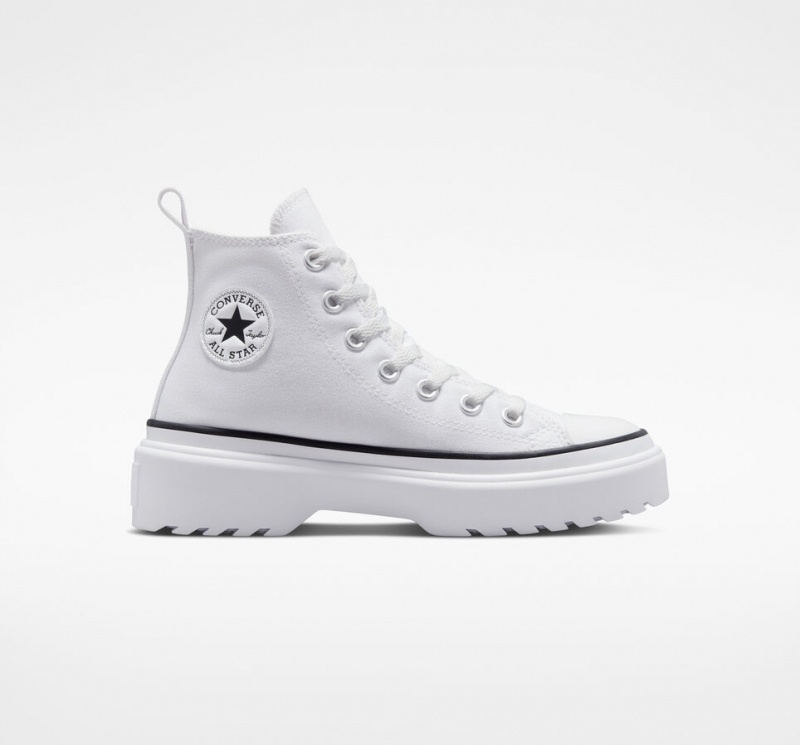 Converse Chuck Taylor All Star Lugged Lift Platform Canvas Wit Wit Zwart | 9743-NKTLJ