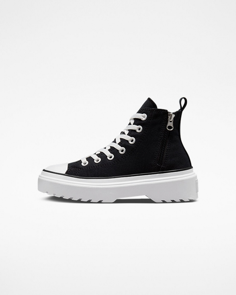 Converse Chuck Taylor All Star Lugged Lift Platform Canvas Zwart Zwart Wit | 1096-SHEIO