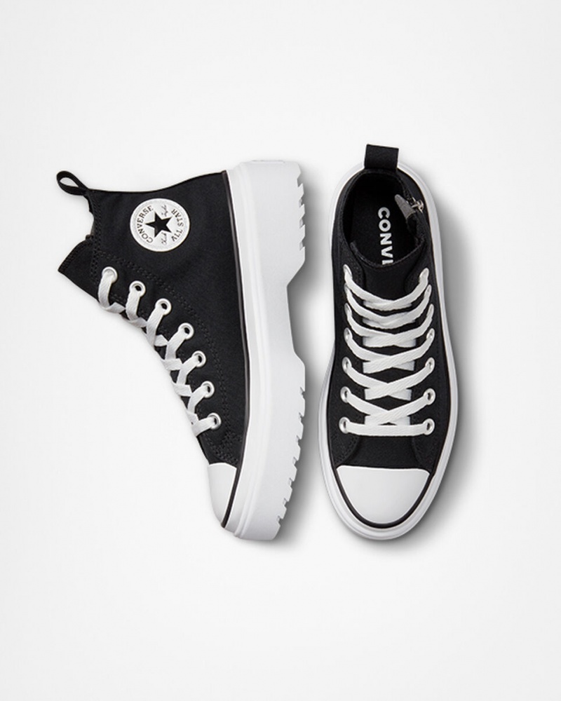 Converse Chuck Taylor All Star Lugged Lift Platform Canvas Zwart Zwart Wit | 1096-SHEIO