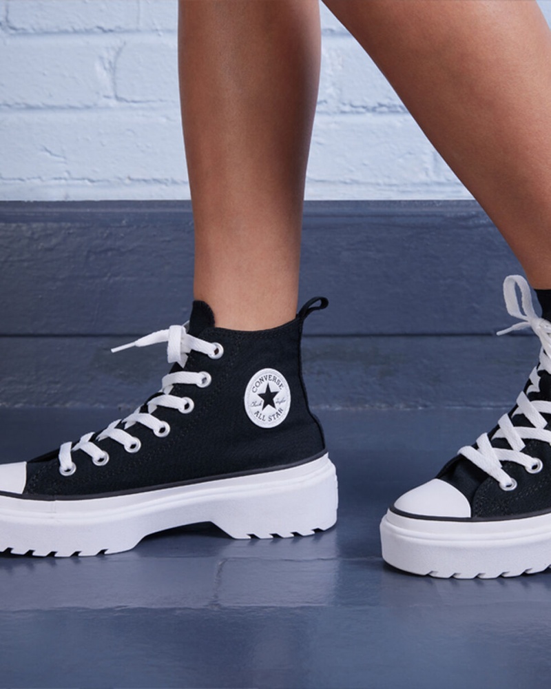 Converse Chuck Taylor All Star Lugged Lift Platform Canvas Zwart Zwart Wit | 8765-ZDEKS