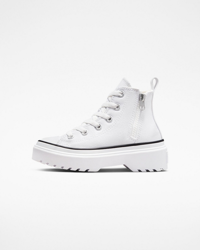 Converse Chuck Taylor All Star Lugged Lift Platform Canvas Wit Wit Zwart | 4826-XQKTV