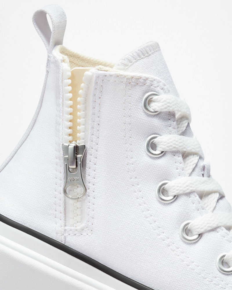 Converse Chuck Taylor All Star Lugged Lift Platform Canvas Wit Wit Zwart | 4826-XQKTV