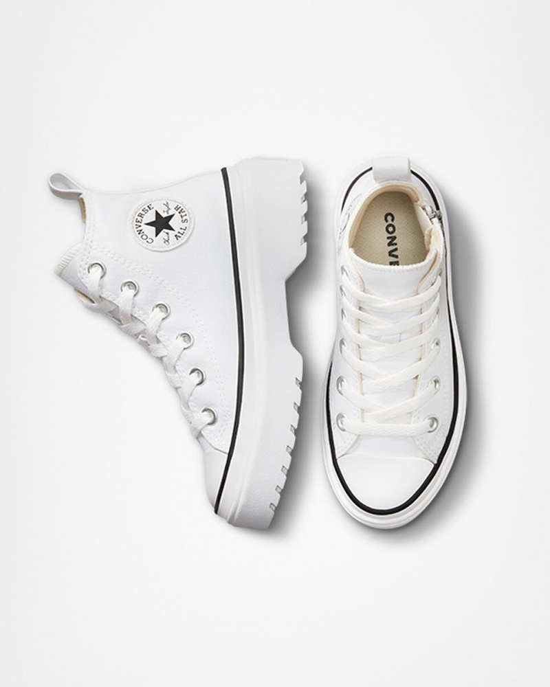 Converse Chuck Taylor All Star Lugged Lift Platform Canvas Wit Wit Zwart | 4826-XQKTV