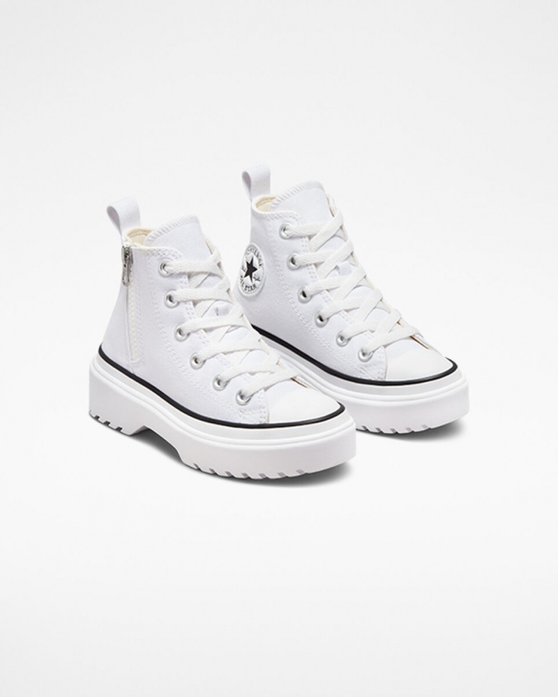 Converse Chuck Taylor All Star Lugged Lift Platform Canvas Wit Wit Zwart | 4826-XQKTV