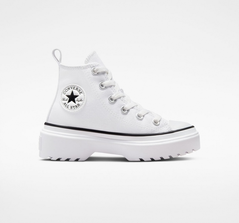 Converse Chuck Taylor All Star Lugged Lift Platform Canvas Wit Wit Zwart | 4826-XQKTV