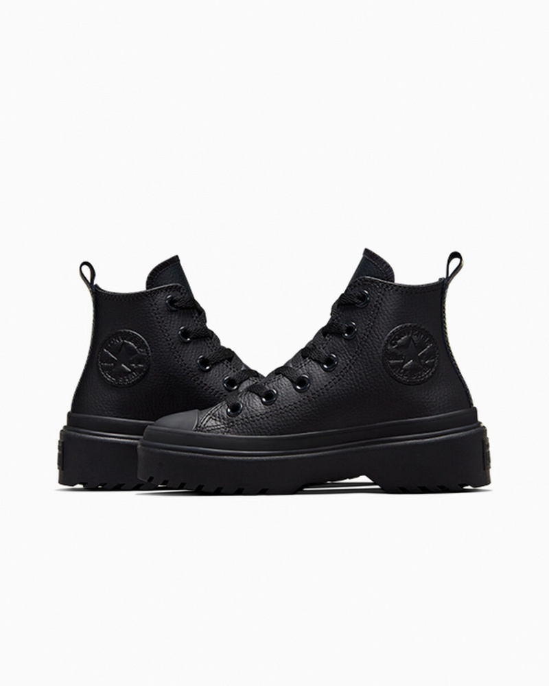 Converse Chuck Taylor All Star Lugged Lift Platform Leren Zwart Zwart Zwart | 8045-ZXQDC