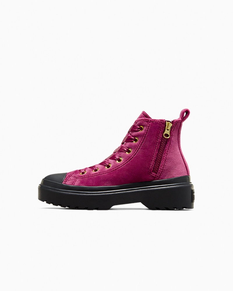 Converse Chuck Taylor All Star Lugged Lift Platform Velvet Zwart Zwart | 9236-LVXDU