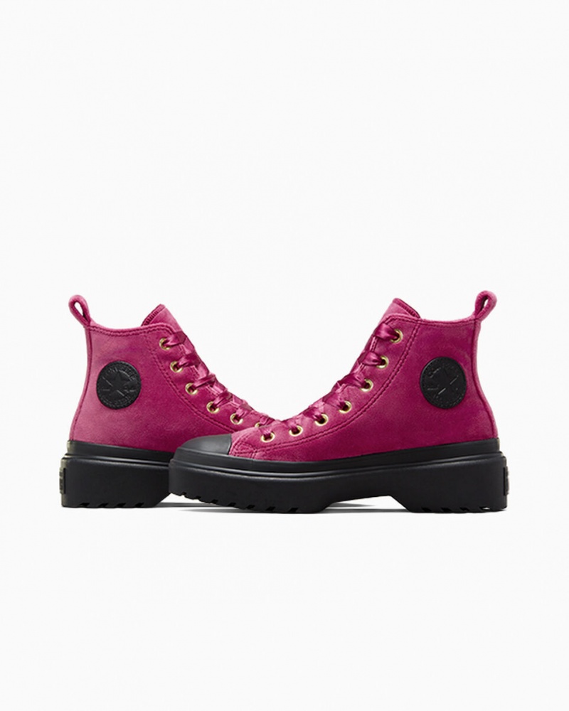 Converse Chuck Taylor All Star Lugged Lift Platform Velvet Zwart Zwart | 9236-LVXDU