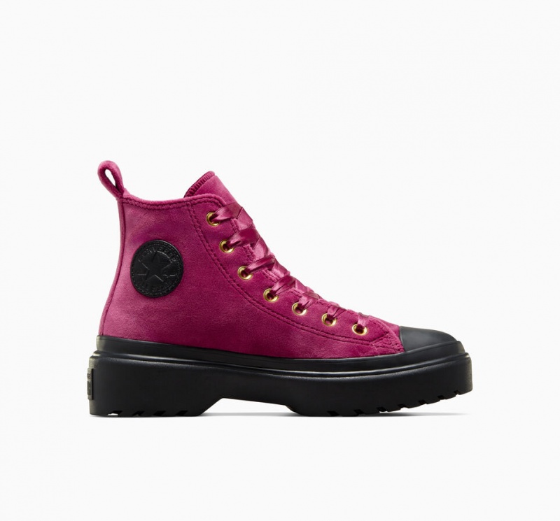 Converse Chuck Taylor All Star Lugged Lift Platform Velvet Zwart Zwart | 9236-LVXDU