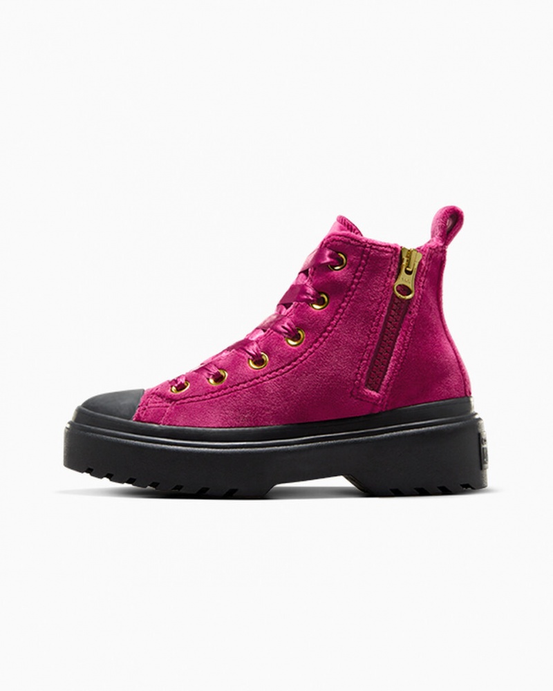 Converse Chuck Taylor All Star Lugged Lift Platform Velvet Zwart Zwart | 7429-CBZNQ