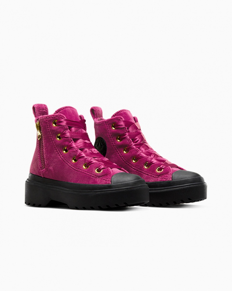 Converse Chuck Taylor All Star Lugged Lift Platform Velvet Zwart Zwart | 7429-CBZNQ