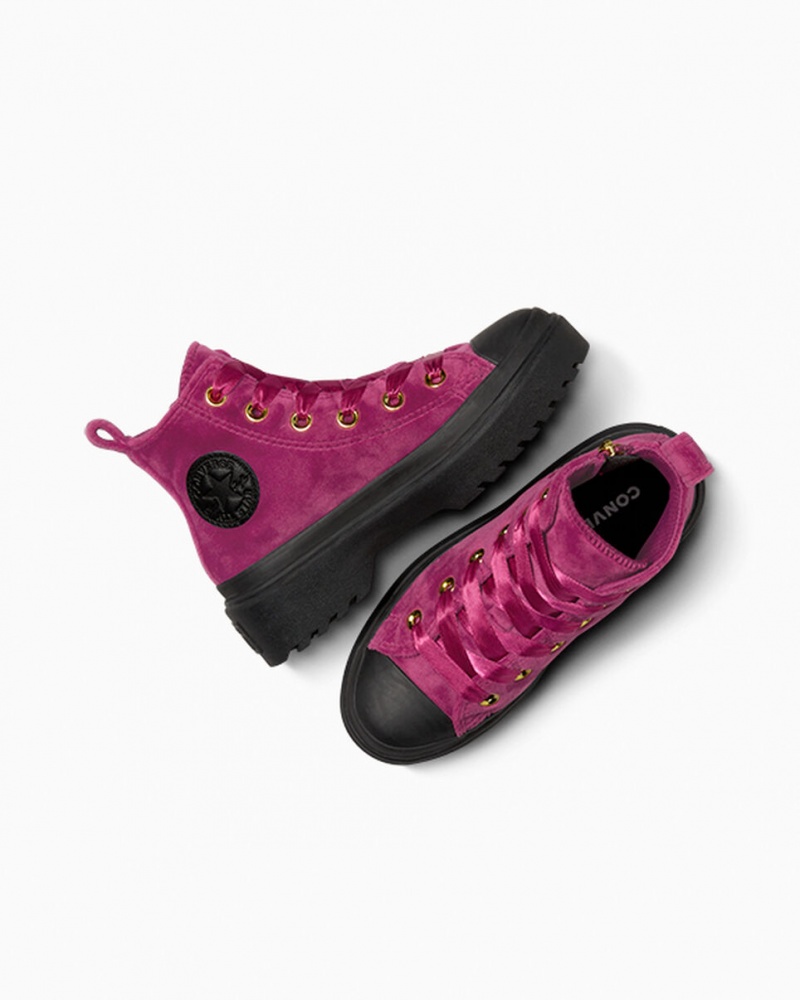 Converse Chuck Taylor All Star Lugged Lift Platform Velvet Zwart Zwart | 7429-CBZNQ