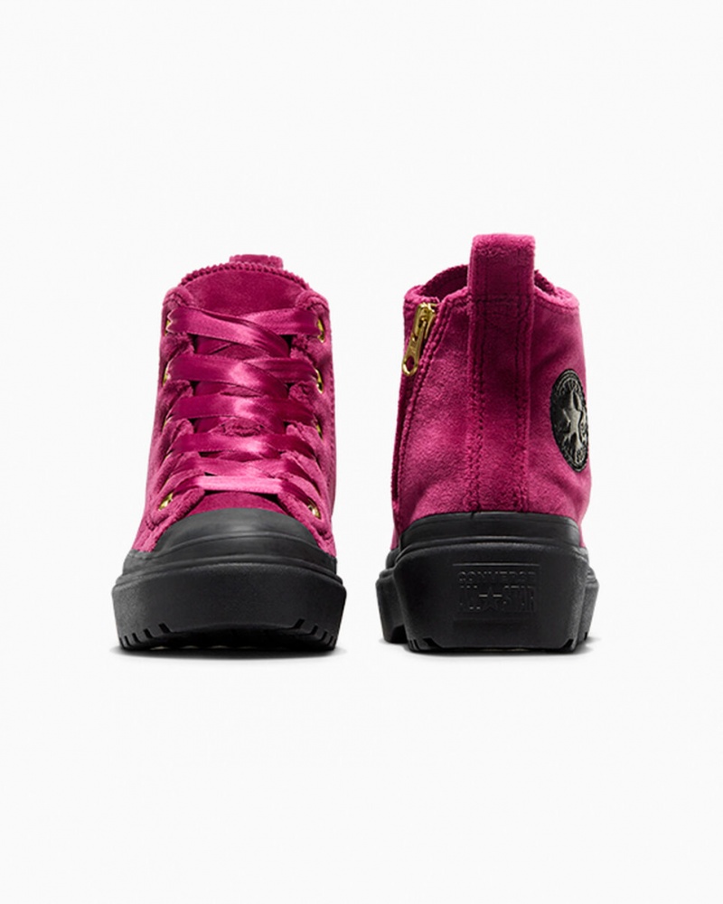 Converse Chuck Taylor All Star Lugged Lift Platform Velvet Zwart Zwart | 0512-UTBOY