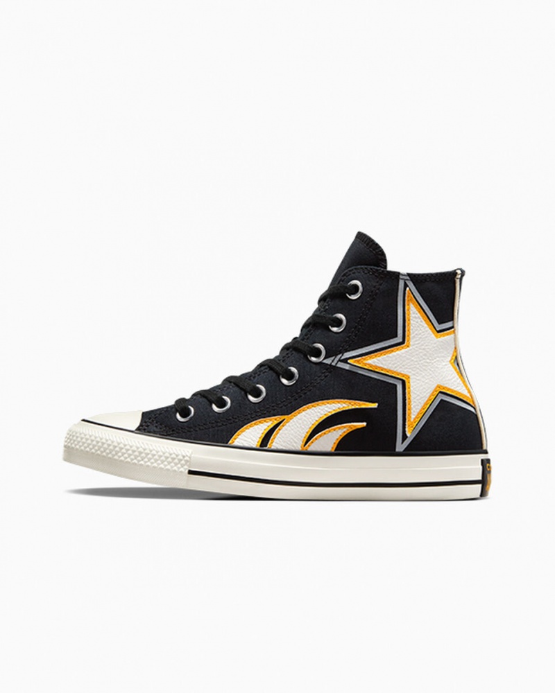 Converse Chuck Taylor All Star Moto Zwart Wit Geel | 0382-FKTEP