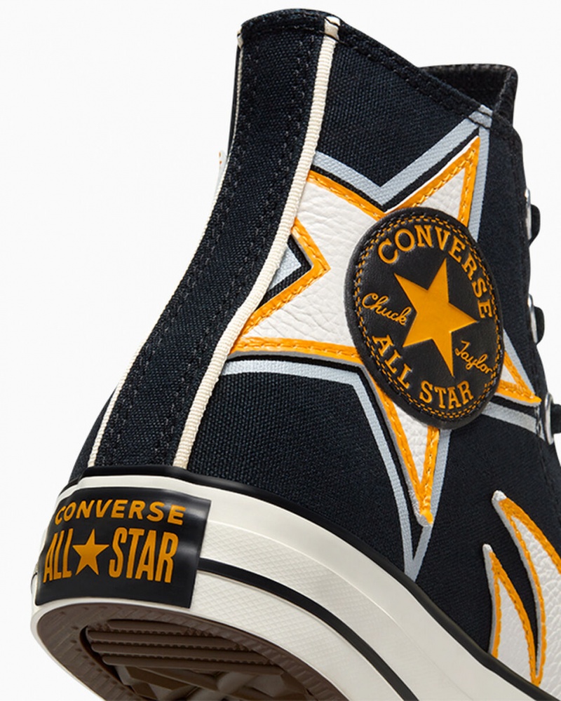 Converse Chuck Taylor All Star Moto Zwart Wit Geel | 0382-FKTEP