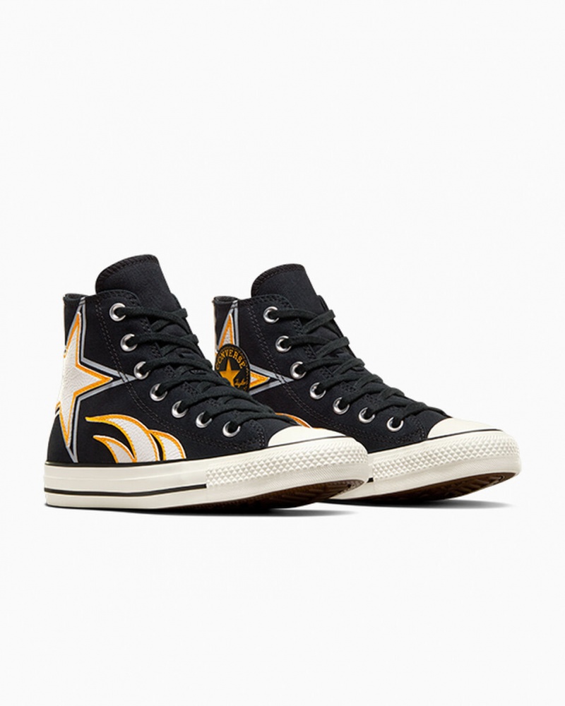 Converse Chuck Taylor All Star Moto Zwart Wit Geel | 0382-FKTEP