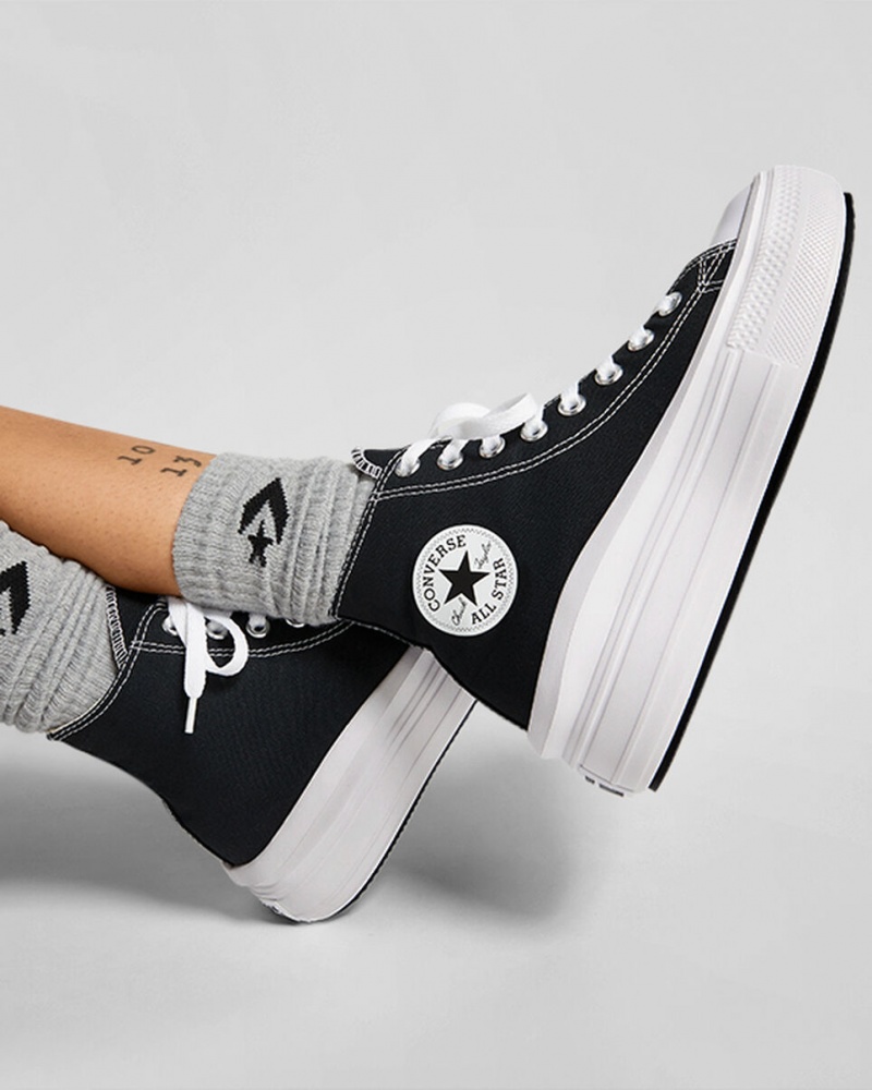 Converse Chuck Taylor All Star Move Platform Zwart Wit | 9326-WVHKS