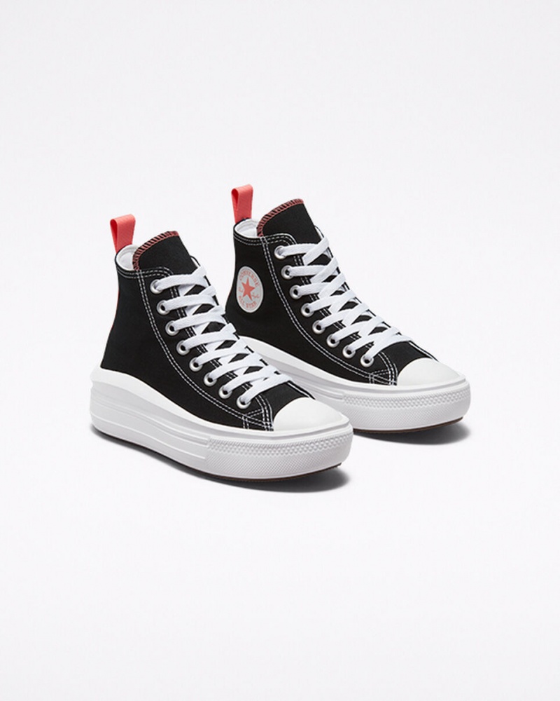 Converse Chuck Taylor All Star Move Platform Zwart Roze Wit | 2319-UWGRZ